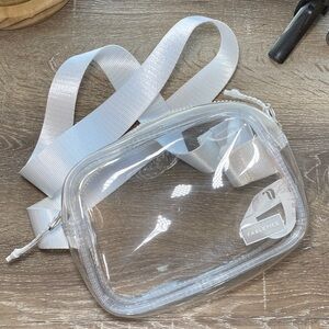 Fabletics Transparent PVC Belt Bag with White Strap
